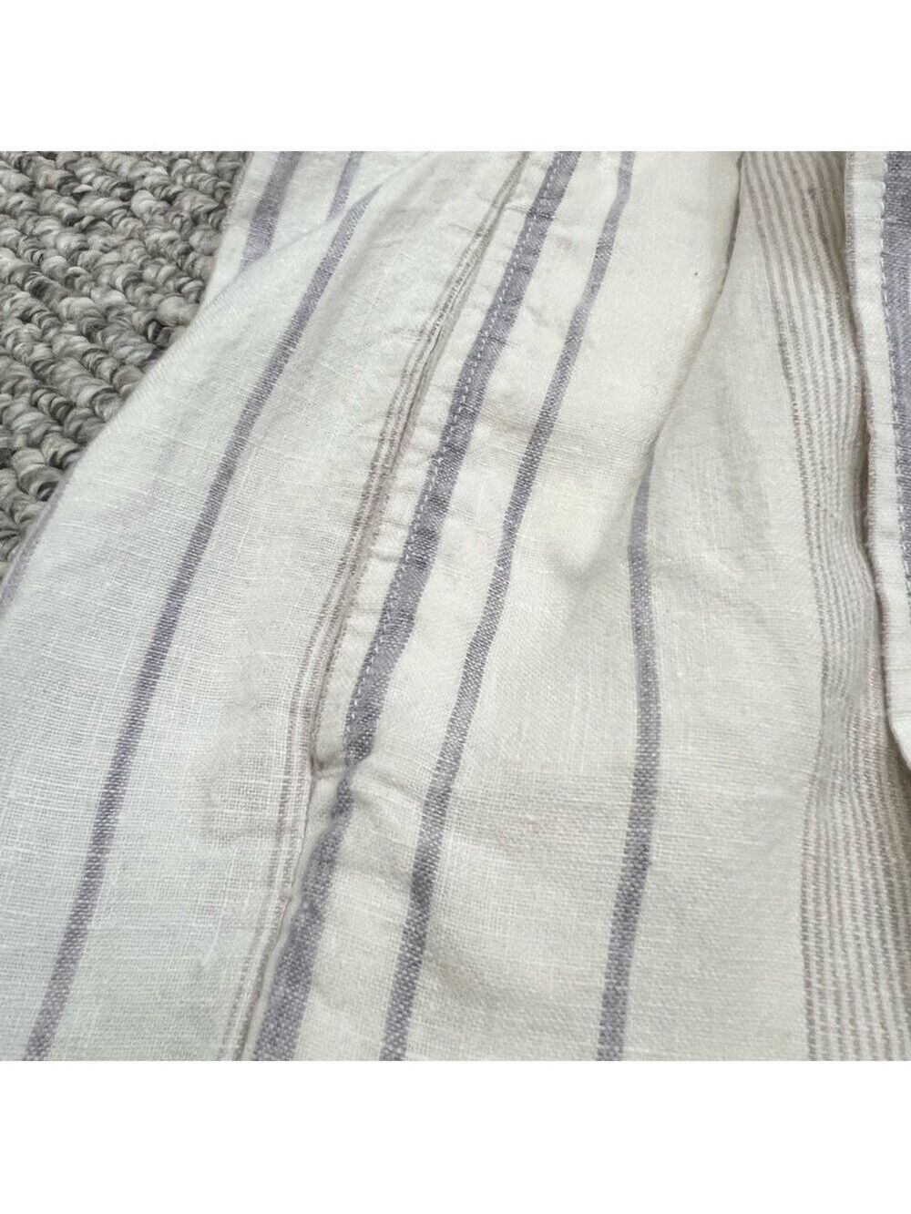 Aritzia Wilfred Gelas 100% linen striped belted paper bag shorts 2 - Picture 6 of 11